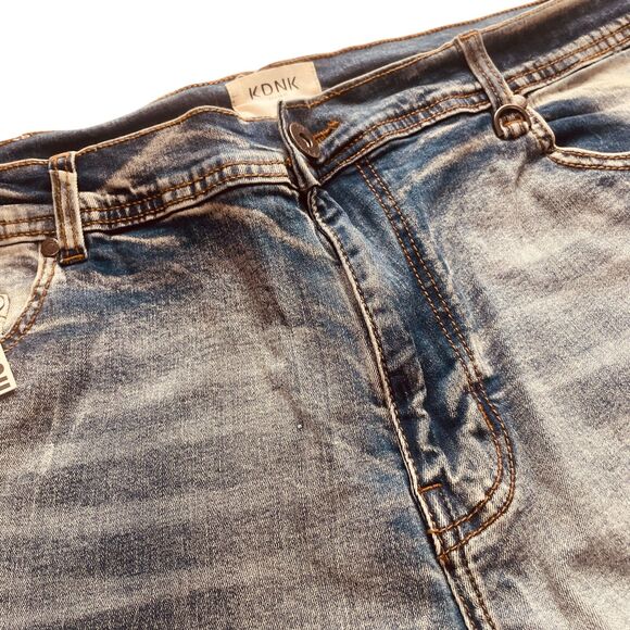 KDNK Comfort Stretch Distressed Moto Denim Jeans - Picture 10 of 16